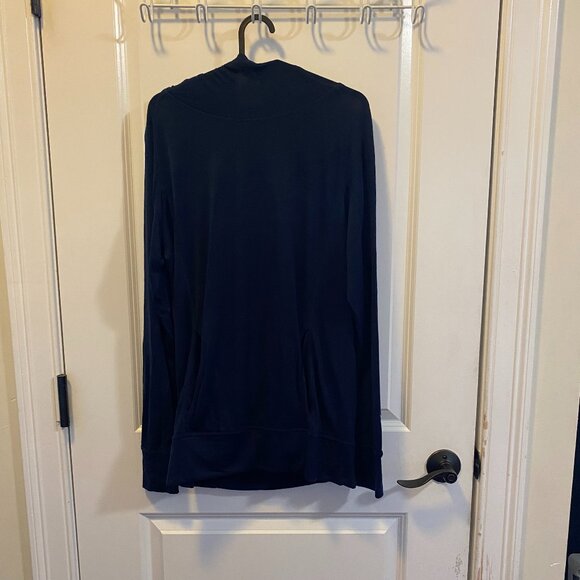 Ibex Lightweight Merino Wool Navy Lavender Trim Long Sleeved Hoodie Oudoor M - Picture 1 of 8